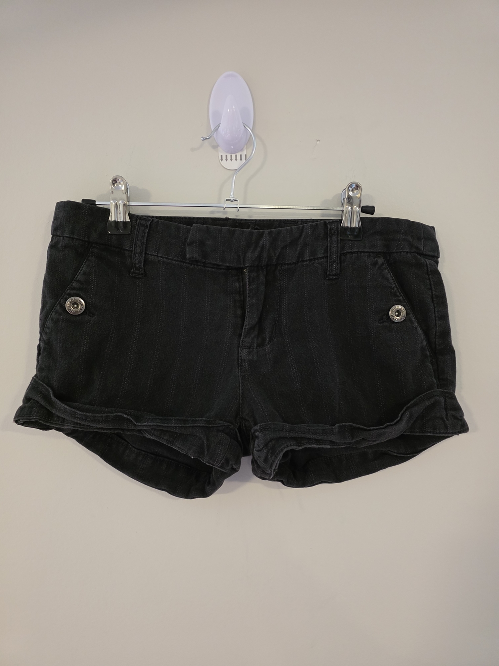 Vintage Y2K Urban Heritage Black With Red Stripes Low Rise Mini Short Shorts